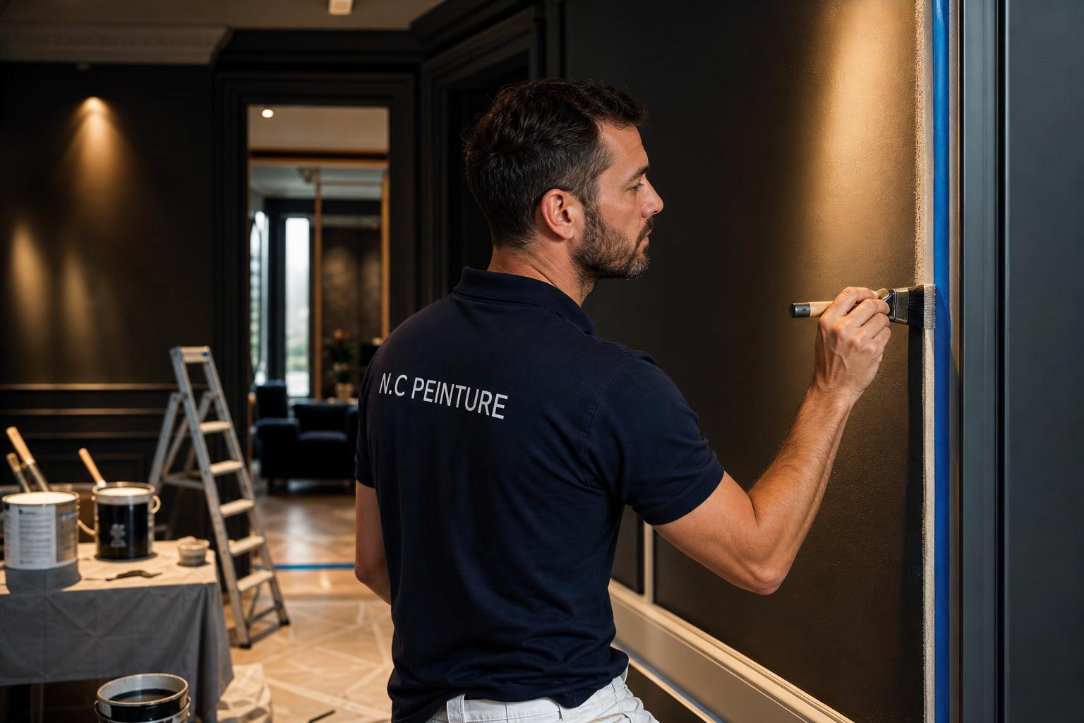 Artisan peintre au travail